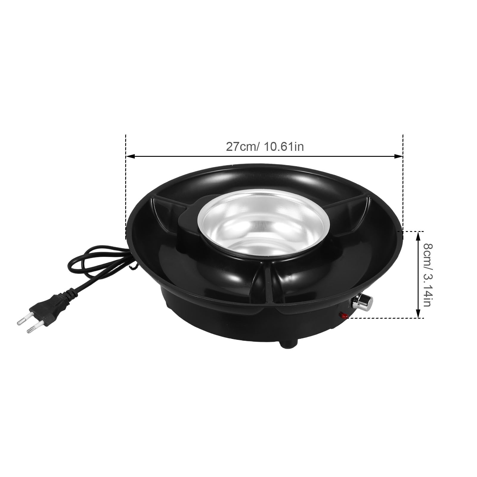 1 Fontaine à fondue chocolat noir : appareil électrique pour faire fondre le chocolat – kit à fondue pour tremper fruits et guimauves – idéal pour recevoir à la maison (prise UE)