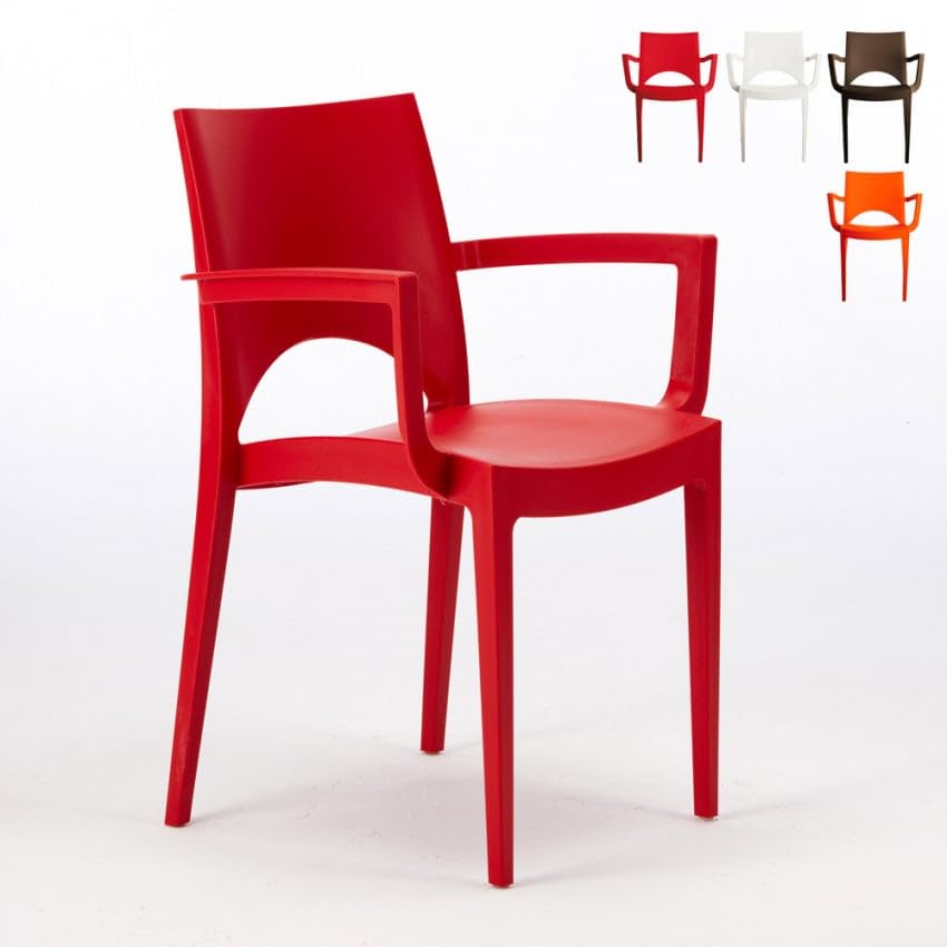 Produce Shop Sedie con braccioli in Polipropilene per Bar e Ristorante Paris Arm Grand Soleil - Rosso