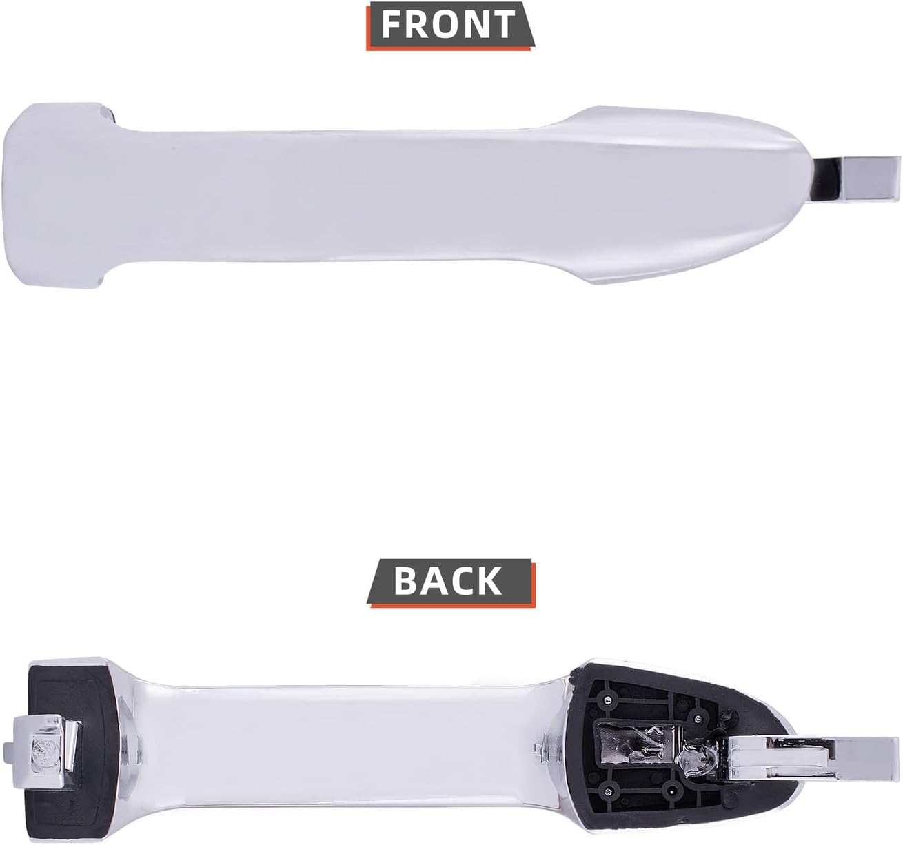 Deal Chrome Exterior Door Handles w/Driver+Passenger Key Holes, 4pcs Front+Rear Left+Right Side, Compatible with 04 Kia Spectra EX/LX 2.0L 2005-2009 Spectra Spectra5 Replaces# 80753 80752