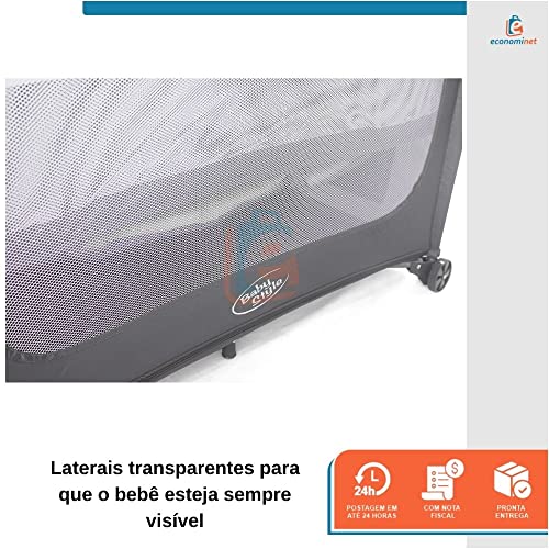 Berço Joly Trocador Desmontável Mobile Baby Style (Cinza)