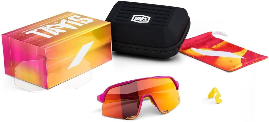 100% S3 Sport Performance Cycling Sunglasses (Fernando Tatis JR SE Pink/Yellow - HiPER Red Multilayer Mirror Lens)