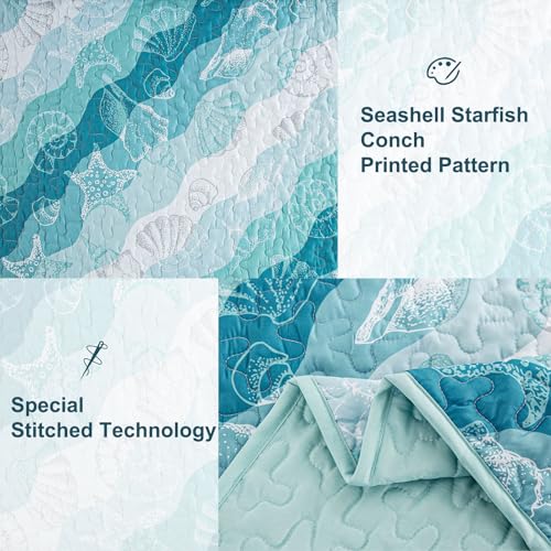 Dinjoy Summer Coastal Quilt Set Queen Size thumb #4