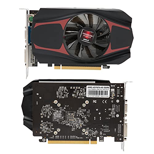 Dpofirs Professional Hd7670 1Gb Ddr5 128Bit Gaming Graphics Card,Low Noise Video Memory Card, 650Mhz Core Frequency,With Pci Express 2.0 Graphics Card Slot #TOP1