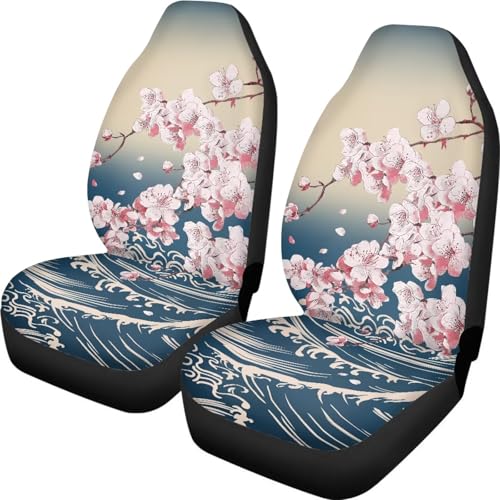Housse de sieges auto lavable motif vague cerise pour vos trajets en SUV