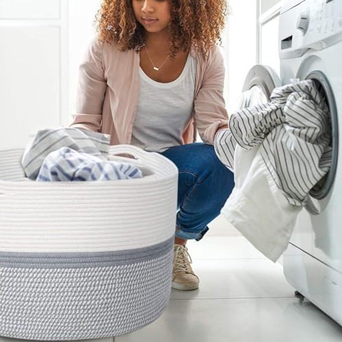 Panier à linge pliable en corde de coton : grand volume et gain de place - 3