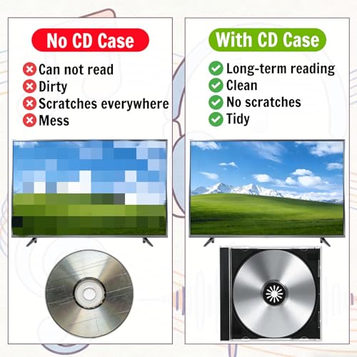 Acshio 25 Pieces Clear CD Jewel Cases, 10.4 mm Standard Single CD DVD Storage Case with Assembled Black Tray, Plastic Discs Protective Covers for CD Collection Organization by Acshio - Image 4