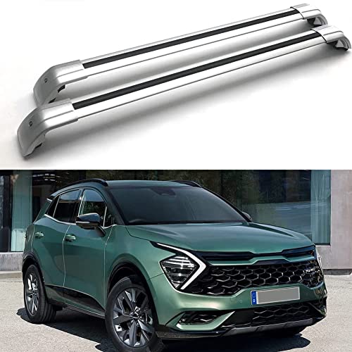 MBNEHHJ 2 Pièces Voiture Barres de Toit en Aluminium pour KIA All New Sportage 2022, Antivol Durable Coffres de Toit Railing Porte-Bagages, Voiture Externes Accessoires