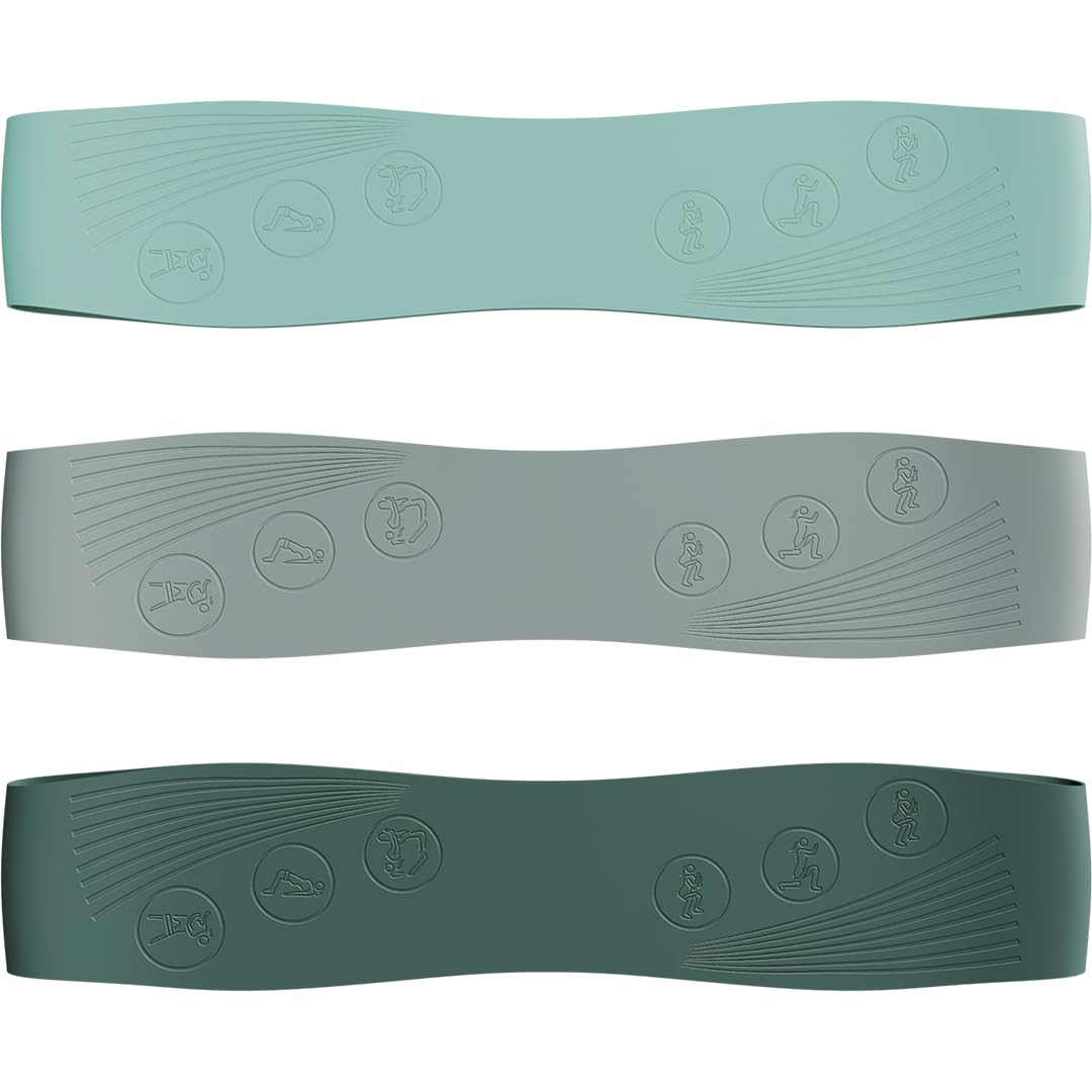 NEOLYMP Pilates Fitnessbänder - Resistance Bands 3er Set – 3 Widerstandsstufen 9/14/18 kg – Silikon Gymnastikband rutschfest für Pilates, Yoga & Bauch Beine Po