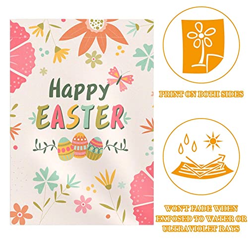 Drapeau de jardin Happy Easter 30x45 cm imprimé double face - 2