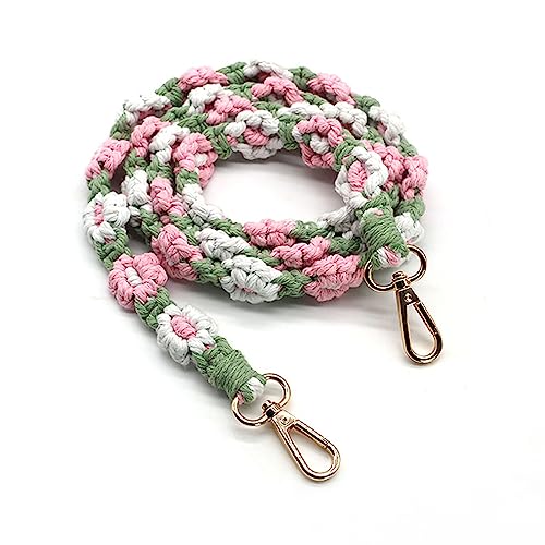 Handmade Woven Cotton Rope Flower Shoulder Strap Bag Strap Purse Strap Crossbody Replacement Strap