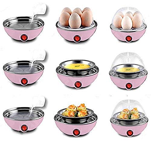 Image of GHE GHORI Enterprise 7 Egg Electric Boiler & Steamer - Compact Plastic Poacher for Fast Egg Cooking | Automatic Mini Egg Cooker for Home Kitchen Use (Multicolor)
