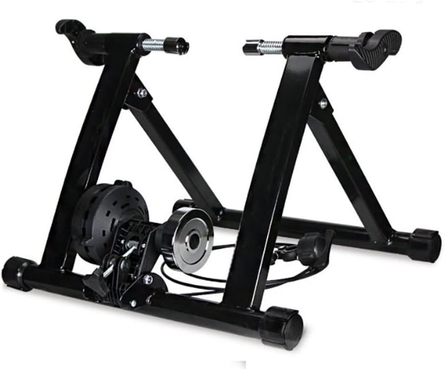 Bike Trainer Stand Indoor Bike Trainer Indoor Bicycle Magnetic Trainer Stand 6 Levels Magnetic Resistances with Quick Release Skewer (Black)