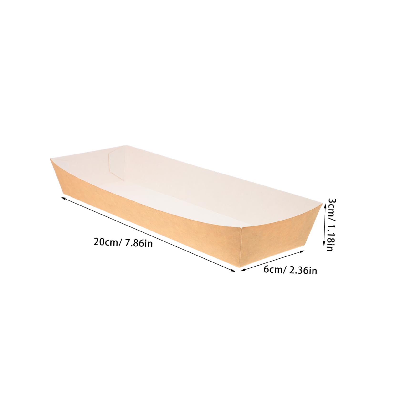 MUCKLILY 50pcs Portable Paper Food Distribution Boxes Water and Grease Resistant Snack Trays for Takeout Picnics Bbq and Fried Foods for Hot Dogs and Sandwiches