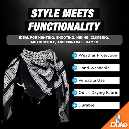 Duke Defense Keffiyeh - Tactical Desert Scarf Cotton Keffiyeh Scarf Military Scarf Keffiyeh Authentic - 100% Cotton Shemagh3