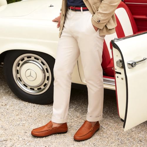 Image of Go Tour Men's Premium Genuine Leather Casual Slip on Loafers Breathable Driving Shoes Fashion Slipper