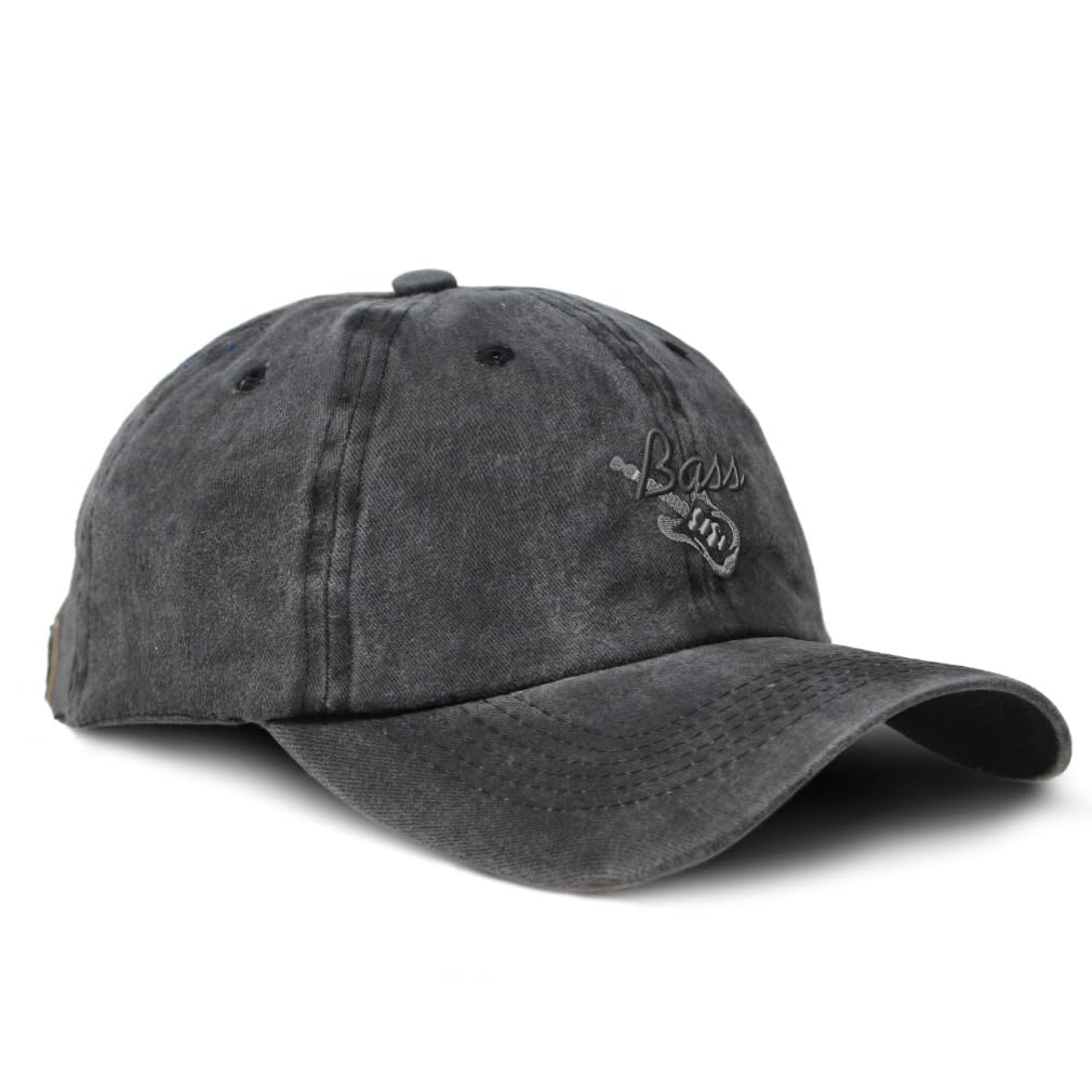 Custom Soft Baseball Cap Embroidered Dad Hat Bass Guitar B Embroidery Vintage Hats Washed Baseball Cap