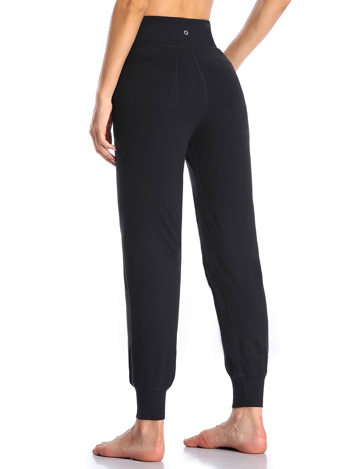 MOVE BEYOND Donna Pantaloni e Pinocchietti Jogger con 4 Tasche, a Vita Alta Pantaloni Sportivi Allenamento con Polsino