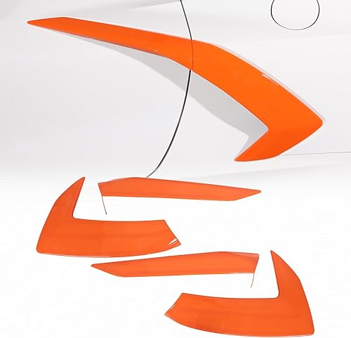 Vista 15 de CHEAYAR Cubierta exterior de salida de aire lateral compatible con Chevrolet Corvette C8 2020-2023, accesorios de ventilación lateral de la Rojo