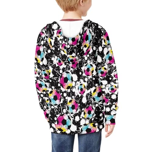 Image of Coloranimal Unisex Girls Boys Long Sleeve Casual Hoodies & Sweatshirts Tops Kids Zip Up Jacket Coat Age 6-16 Year