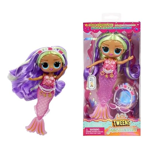 L.O.L. Surprise! Tweens - Mermaid Cleo Clove - Poupée Mannequin avec Queue de Sirène de Couleur Changeante, Nageoire Mobile et Accessoires - Jouets pour Enfants et Collectionneurs à Partir de 4 Ans