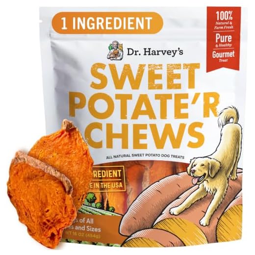 Dr. Harvey's Sweet Potate'r Chews - Natural Sweet Potato Treat for Dogs (16 ounces)