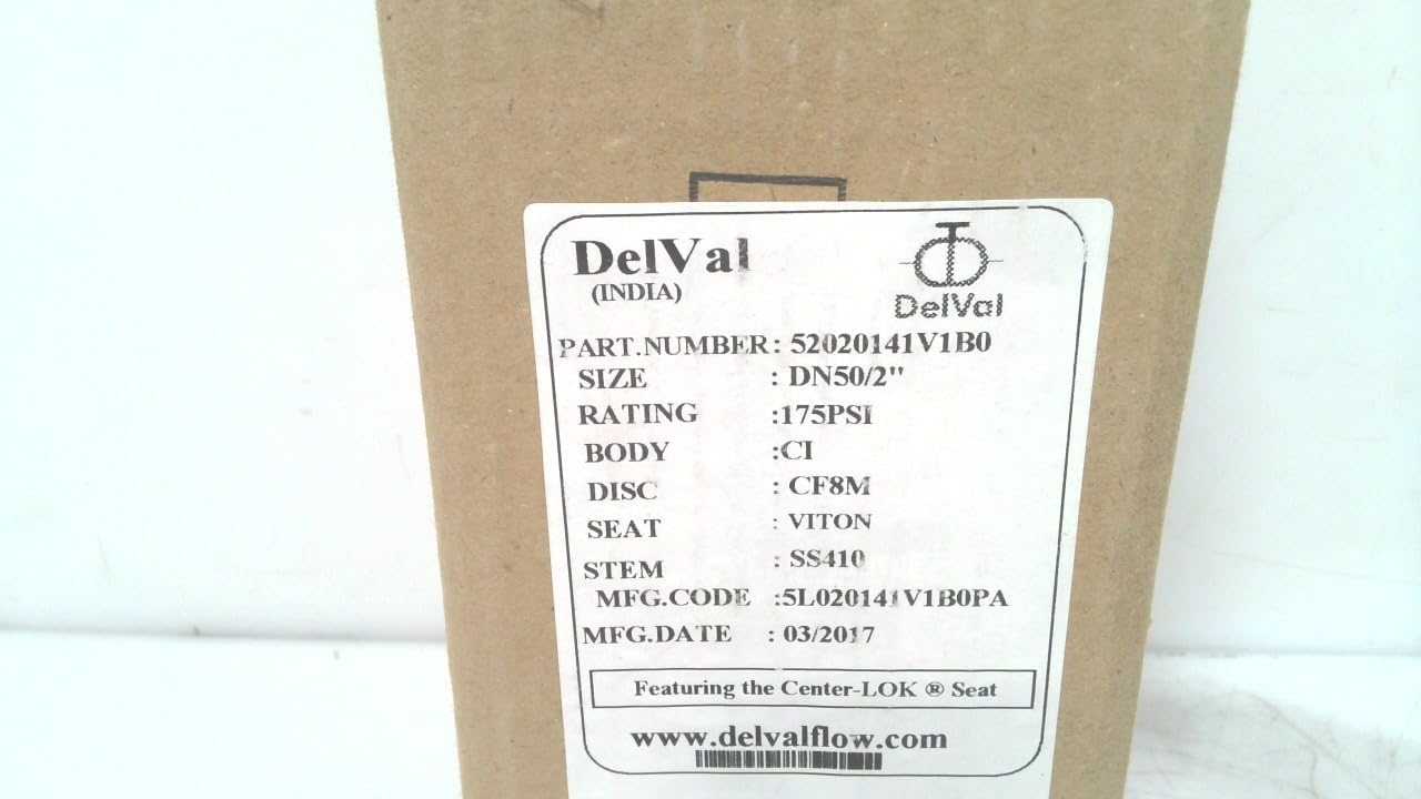 Delval 52020141V1b0, Butterfly Valve, 175 Psi, Size: Dn50/2 in 52020141V1b0