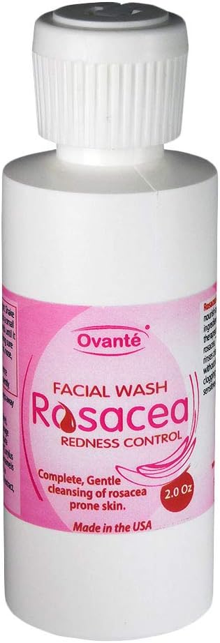 Rosacea Redness Control Natural Face Cleanser Wash for Dry Sensitive Skin, Gentle Therapeutic Cleansing Treatment - 2.0 oz (60 mL)
