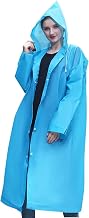 Eco-Friendly EVA Poncho Raincoat for Men & Women, Lightweight Waterproof Coat with Hood, Adjustable Drawstring, Button Closure Reusable & Durable Outdoor Rainwear-Grey