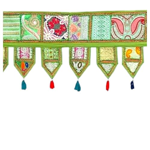 RAJBHOOMI HANDICRAFTS �O���[�� �p�b�`���[�N �g�[���� ? 198.1 cmx33.0 cm ��h�J�C���f�B�A���h�A�o�����X|���B���e�[�W�����E�B���h�E�g�b�p�[