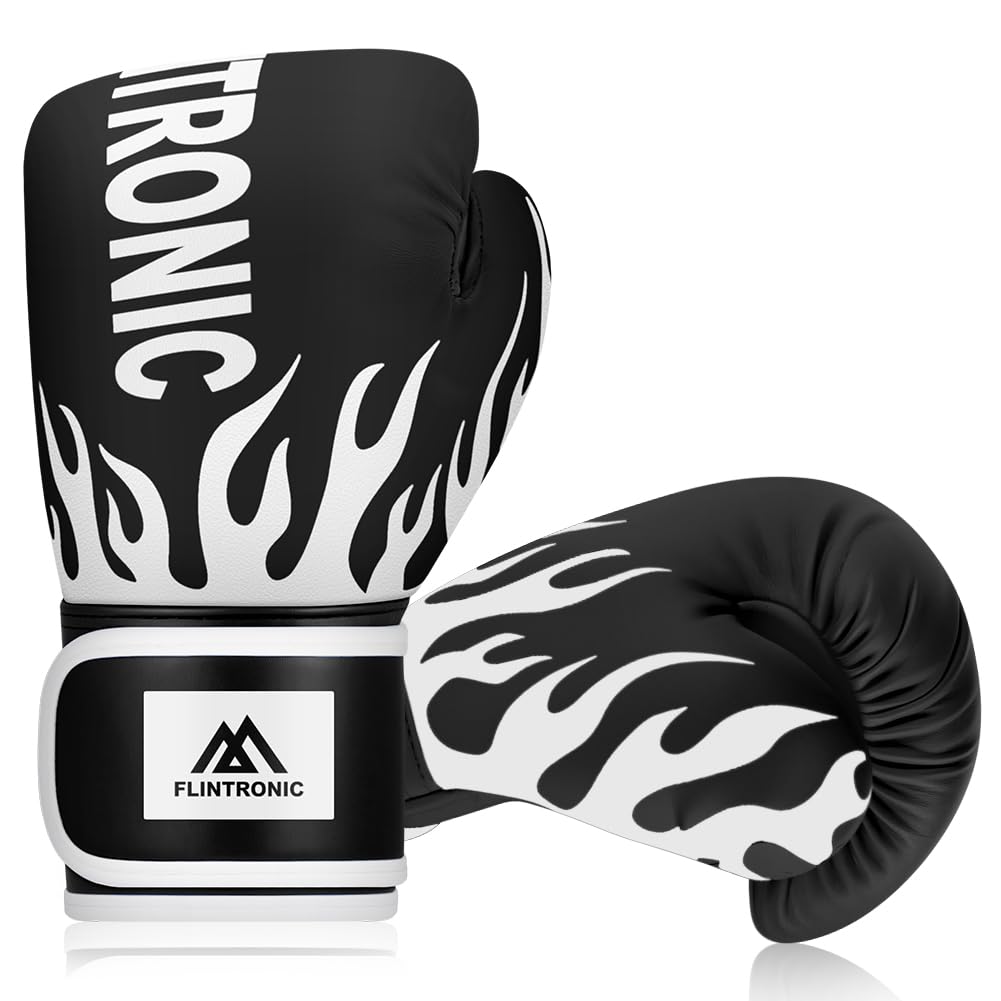 Flintronic Kids Boxing Gloves, 6oz Junior Training Sparring Gloves, PU Cartoon Sparring Training Boxing Gloves for MMA, Muay Thai, Martial Arts, Kickboxing, Black — image 1