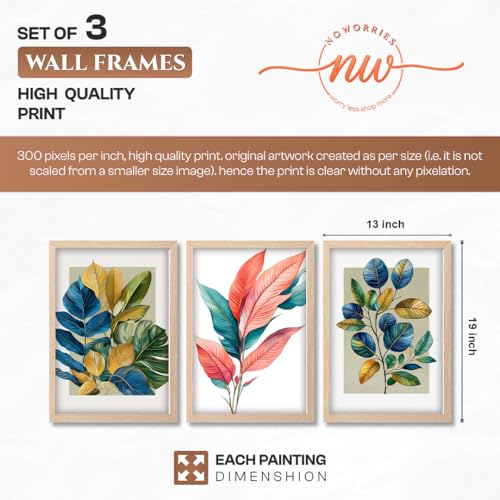 Image of NoWorries Modern Anime Wall Art Frame Paintings 300 GSM Premium Prints | Cool, Anime Character Print & Typography Frames | HD Quality Stylish Wall Paintings Home Decor for Living Room, Office & Bedroom | Wooden Finish Wall Art Frames (Set of-3) (NATURAL, ART-7, 13X19INCHES)