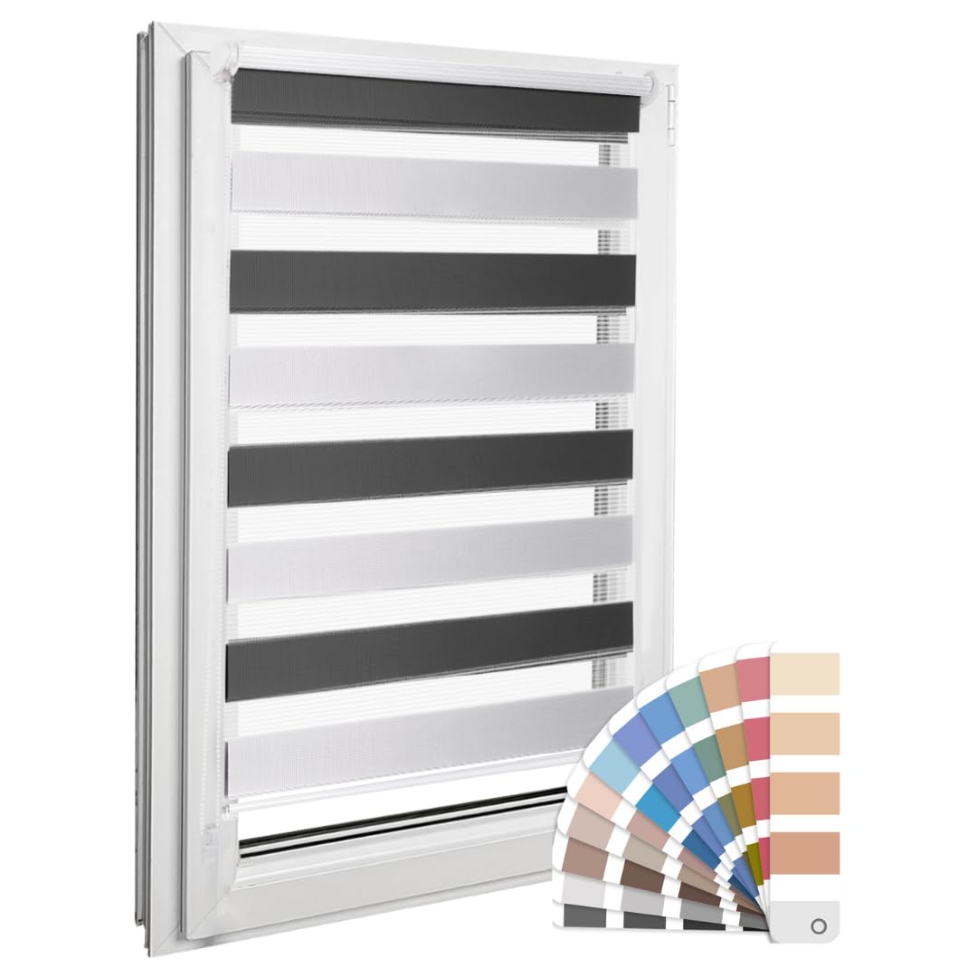 Home-Vision Premium DuoRollo Klemmfix ohne Bohren Zebra B80 x H220cm