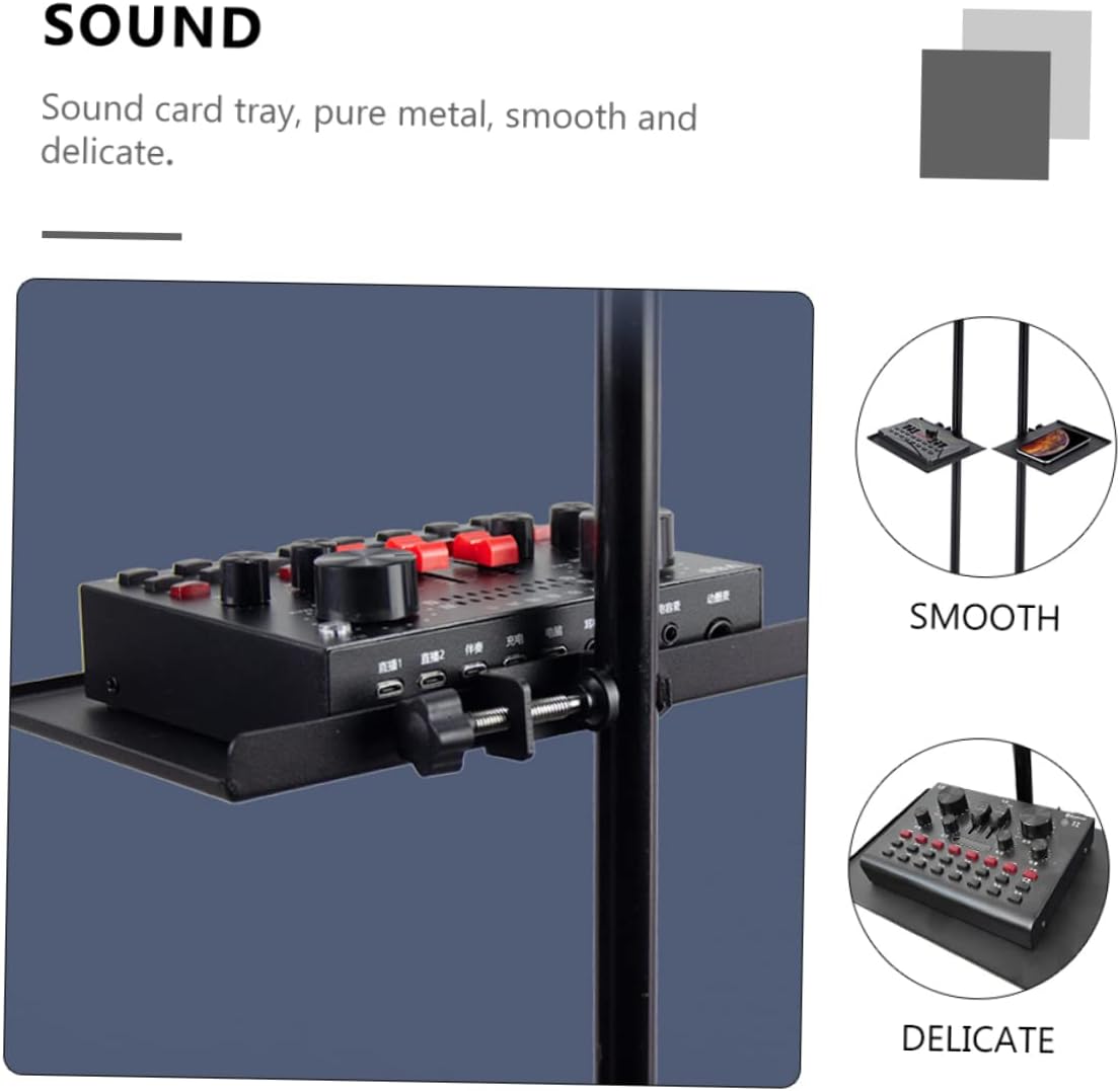 VICASKY Storage Tray Microphone Stand Holder for Live Broadcast Compatible Sound Cards and Accessories Durable and Stable Design for Streaming and Recording
