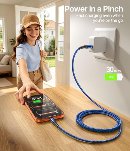 Image of USB to USB C Cable Fast Charging 3FT, 2Pack USBA to USBC Cable for CarPlay