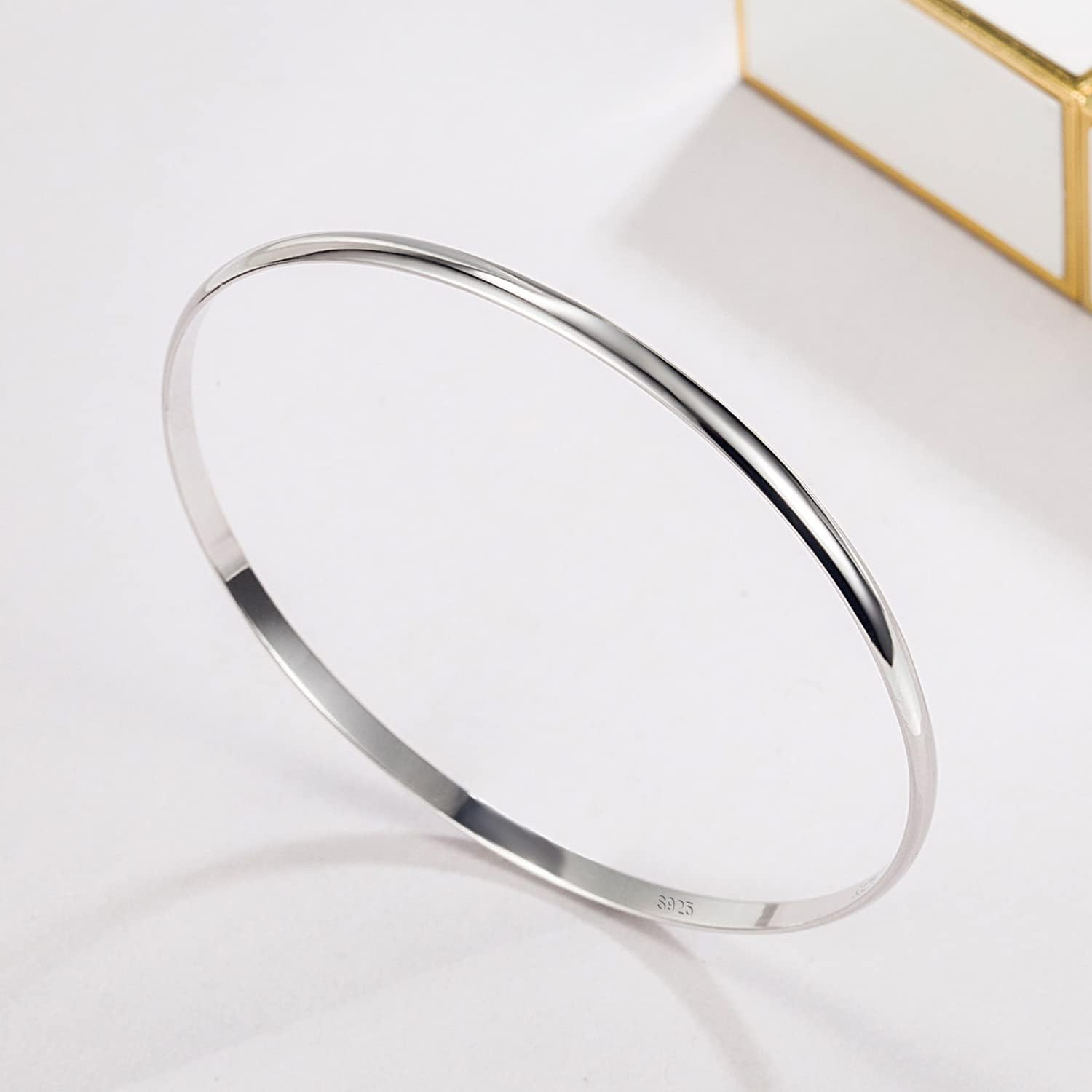 Minimalist Original 925 Sterling Silver Banglest Women DIY Stackable 1/2/3.Countless Set Bracelet 2MM Thick Diameter 60mm-65mm-68mm Jewelry Gift Wife Her - Image 5