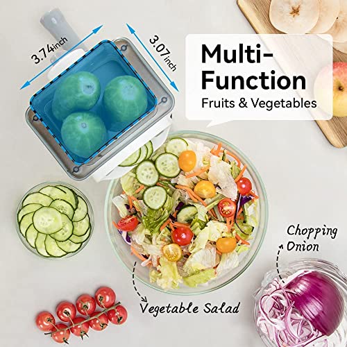 Rotary Cheese Grater Kitchen Shredder With Enlarge Veggie Entrance Round Vegetable Mandoline Slicer Grater For Nuts, Vegetable, Chocolate, Chesse - 5 Stainless Steel Blades #TOP3