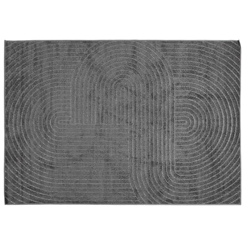 Tapis salon anthracite PALMERAS pour terrasse couverte