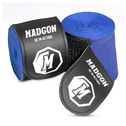 MADGON Boxbandagen mit bestem Klett & Daumenschlaufe. 3m/3,8m/4,5m Bandagen ohne Ausleiern für MMA, Boxen, Kickboxen & Sparring. Handgelenkbandage mit optimaler Schweißaufnahme und Beutel.