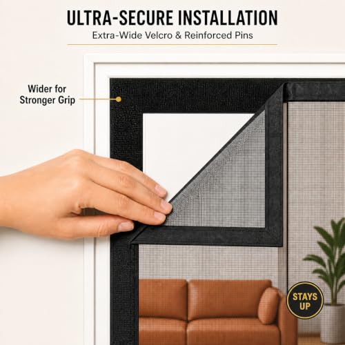 Image of Premium Magnetic Screen Door, Heavy-Duty Reinforced Mesh, Ultra-Dense Weave, Smooth Auto-Close, Pets & Kids - Hands-Free, No-Gap Seal