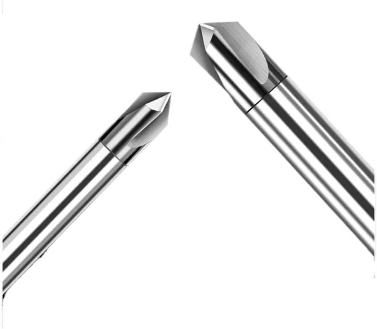 Chamfer Router bit, Chamfer Milling Carbide Corner Countersink Chamfering End Mill Deburring Edges V Grove Router 60 90 120 Degree 2 3 Flutes(10XR60X75LX3F)