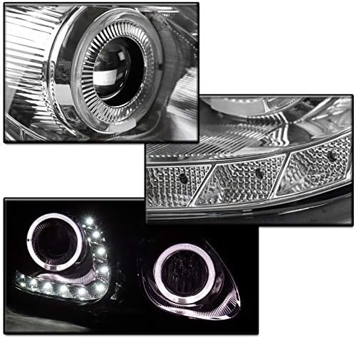 LED Halo Projector Headlights Headlamps Lamps Chrome Compatible with 1998-2005 GS300 GS400 GS430