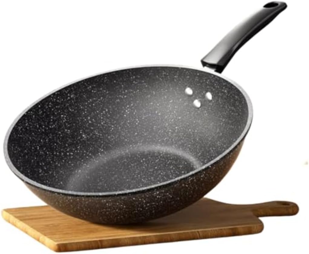 Natural Wheat Stone Material Induction Compatible, Universal, Non-Stick Pot Cookware / Frying Pan, Heat Conduction to Deep, Non-Stick Frying Pan, 5 Layer Coating, Workmanship, Professional