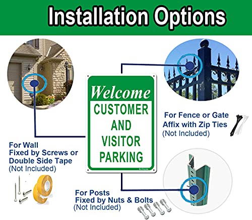 Panneau de parking Welcome aluminium résistant intempéries lot de 2 - 4