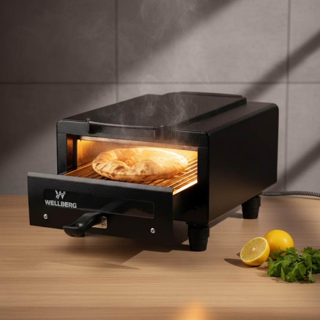 Wellberg Pro 14-Inch Electric Tandoor | 2000W Rapid Heating for Tandoori-Style Cooking | Grill, Bake & Roast Oil-Free | Heavy-Duty Stainless Steel Element | Hassle-Free Cleaning-picture-18