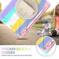 Gerutek Hülle für iPad 9./8./7. Generation 10,2 Zoll (2021/2020/2019), Stoßfeste für iPad 9 Hülle mit 360°Drehbar Stände/Handschlaufe Schultergurt Stifthalter,Case für iPad 10,2", Bunt Rosa – Ansicht 5