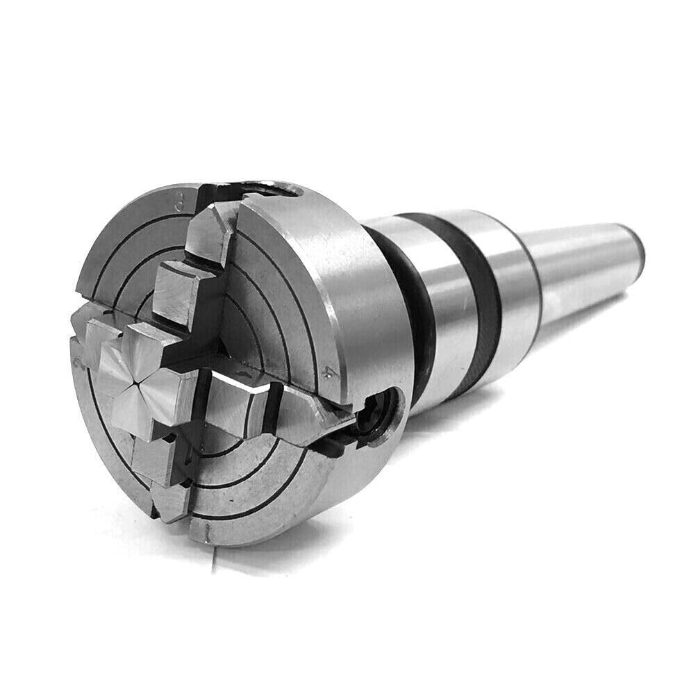 4 JAW INDEPENDENT LATHE CHUCK 2-3/4" 70MM M14X1 MT3 SHANK REVOLVING CENTER 3MT