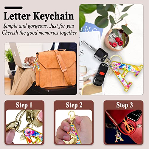 Melissazuly Leatherette Alphabet Initial Keychain For Women Girls, Letter Keychain Handbag Backpack Bag Charm Keychain Accessories, Tie-Dyed Pendant Keyring #TOP4