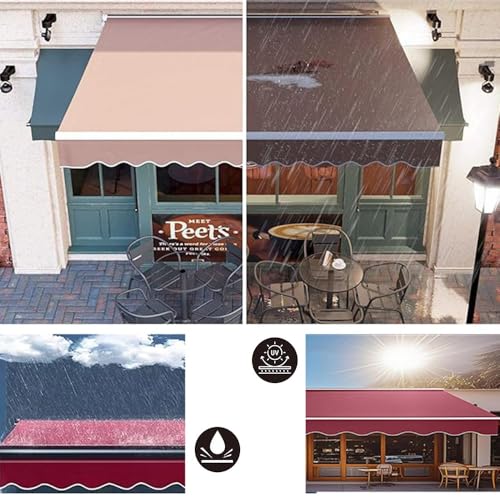 Toile pour auvent extérieur bordeaux polyester étanche protection fenêtres - 4