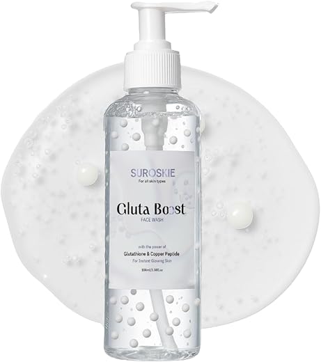 Suroskie Gluta Boost Face Wash For Men & Women 100Ml | With Glutathione Beads & Niacinamide For Radiant & Glowing Skin | B...