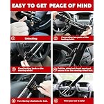 Tevlaphee Steering Wheel Lock Anti-Theft Car Device Heavy Duty Security Car Lock Antitheft Locking Devices Great Deterrent Adjustable Car Wheel Lock Anti Theft for Vehicle Truck with 3 Keys(Black) - Image 5